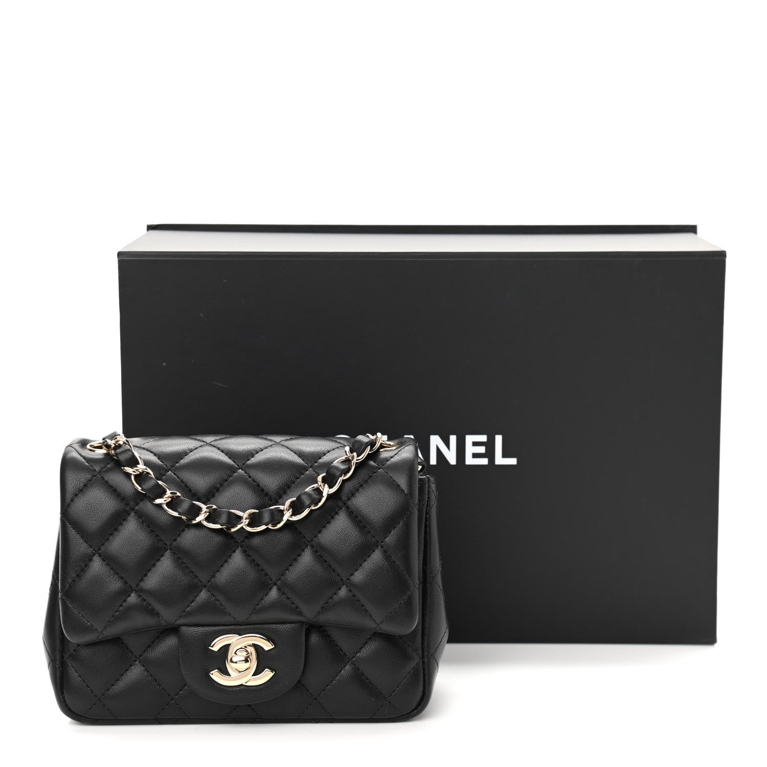 Chanel Lambskin Quilted Mini Square Flap Black 11 of 11
