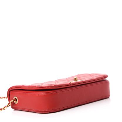 Chanel Calfskin Quilted Nailed CC Flap Bag Red 4 of 12