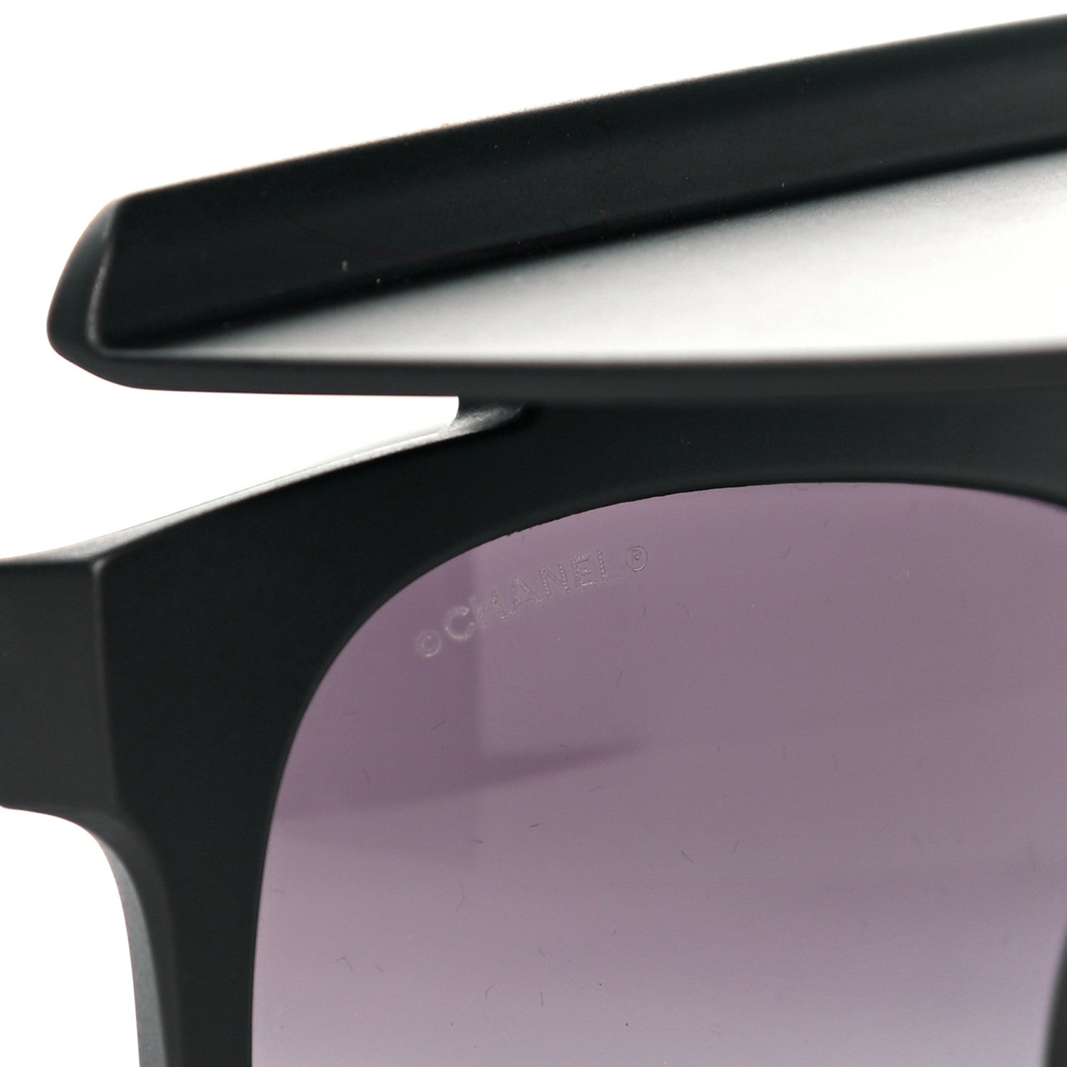 Chanel Acetate Visor Sunglasses 71046 Matte Black 6 of 8