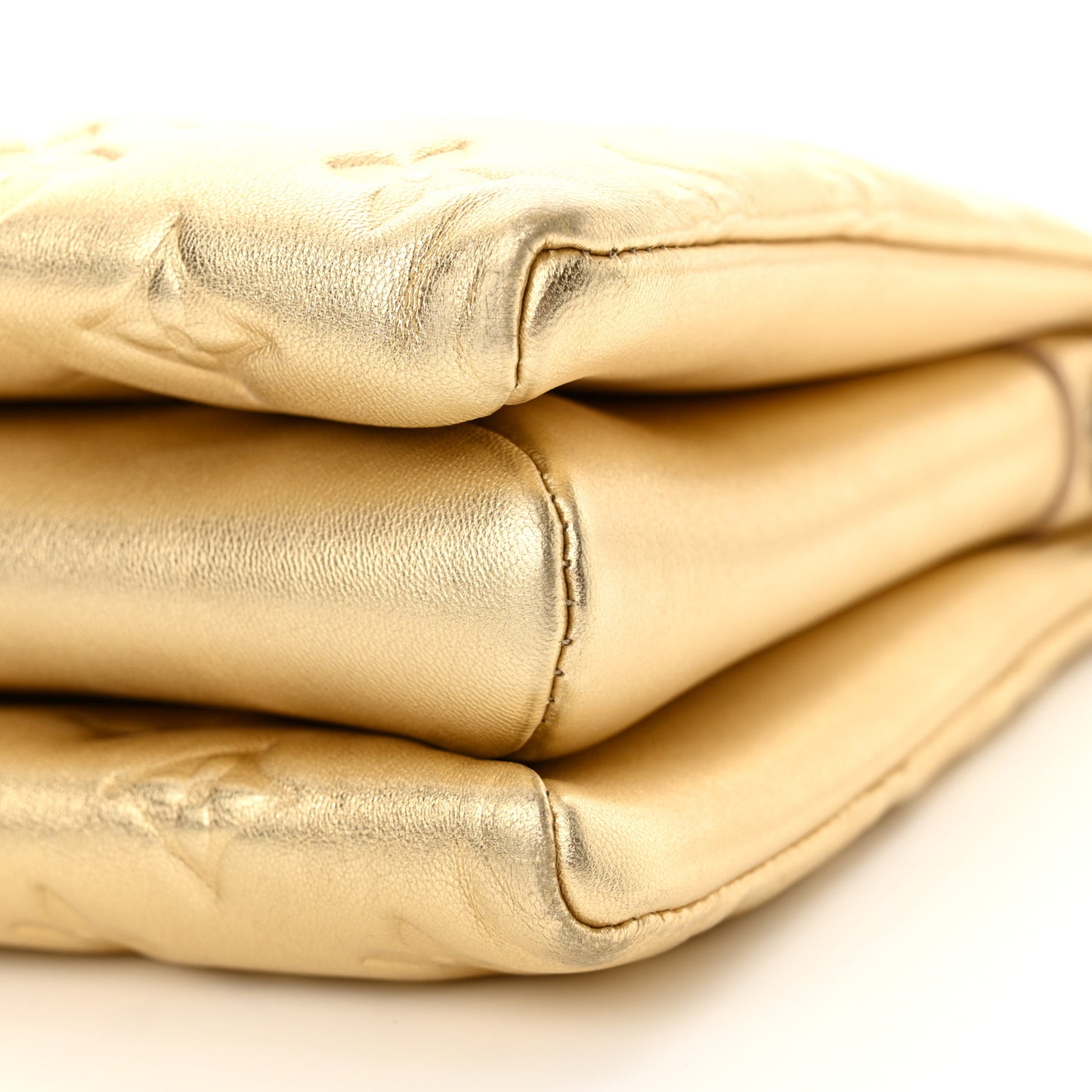Lambskin Embossed Monogram Coussin PM Gold