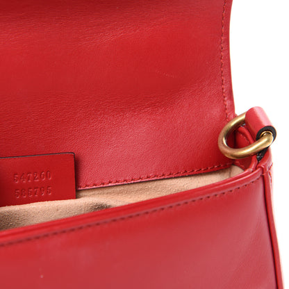 Gucci Calfskin Matelasse Mini GG Marmont Top Handle Shoulder Bag Hibiscus Red 9 of 10