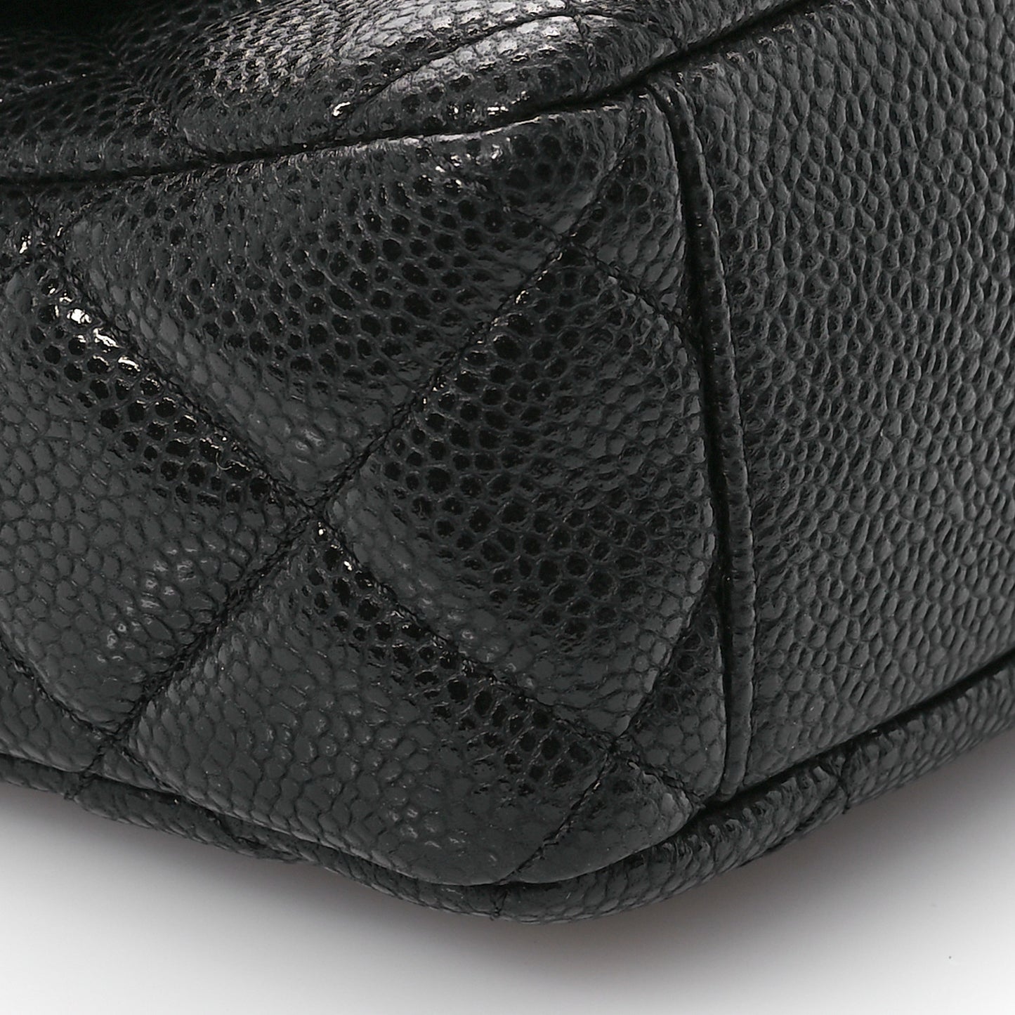 Grained Lambskin Quilted Mini Flap Black