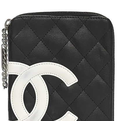 Chanel Calfskin Quilted Cambon Zip Around Cosmetic Pouch Black 8 of 10