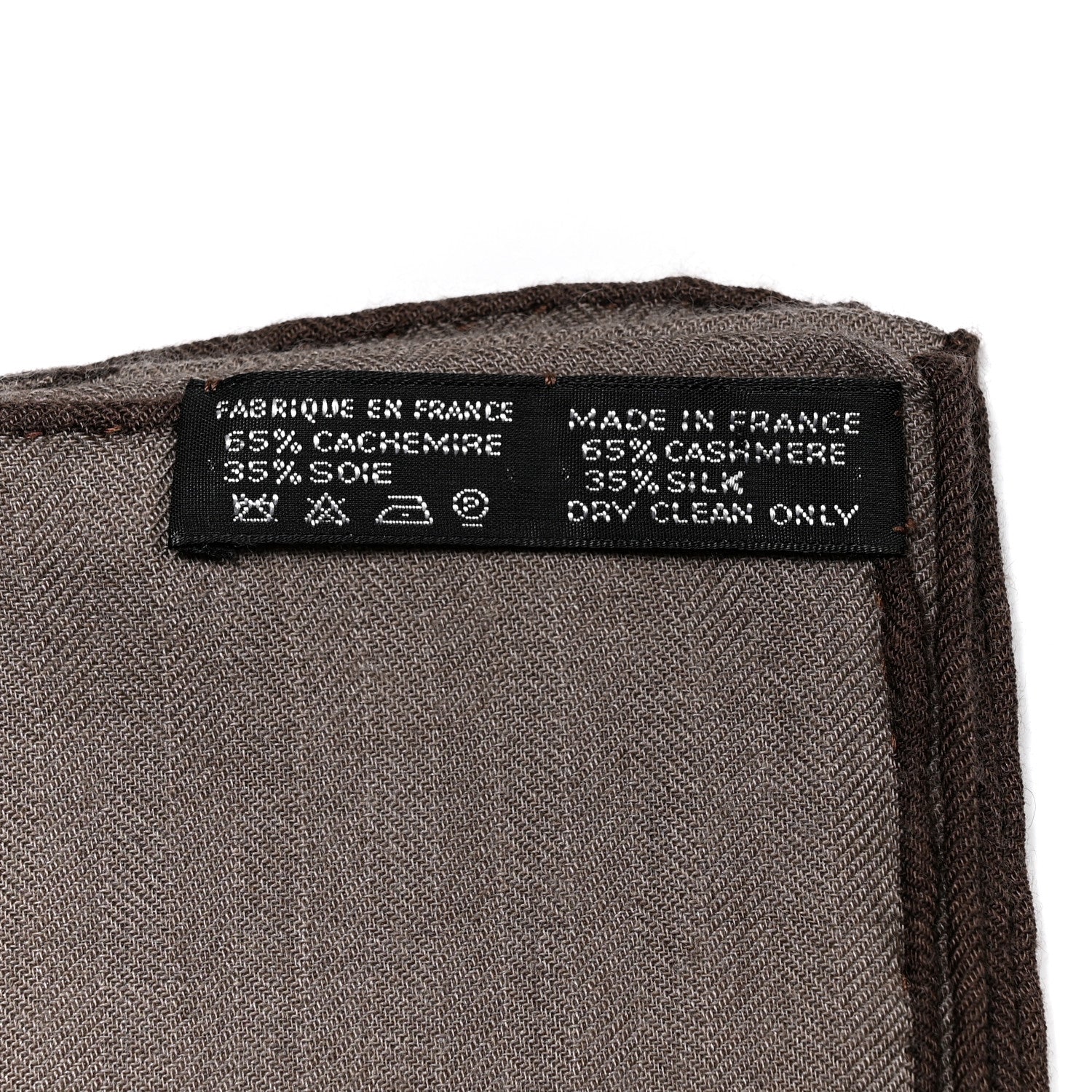 Hermes Cashmere Silk Touchez-Moi Shawl 140 Black Beige 3 of 4