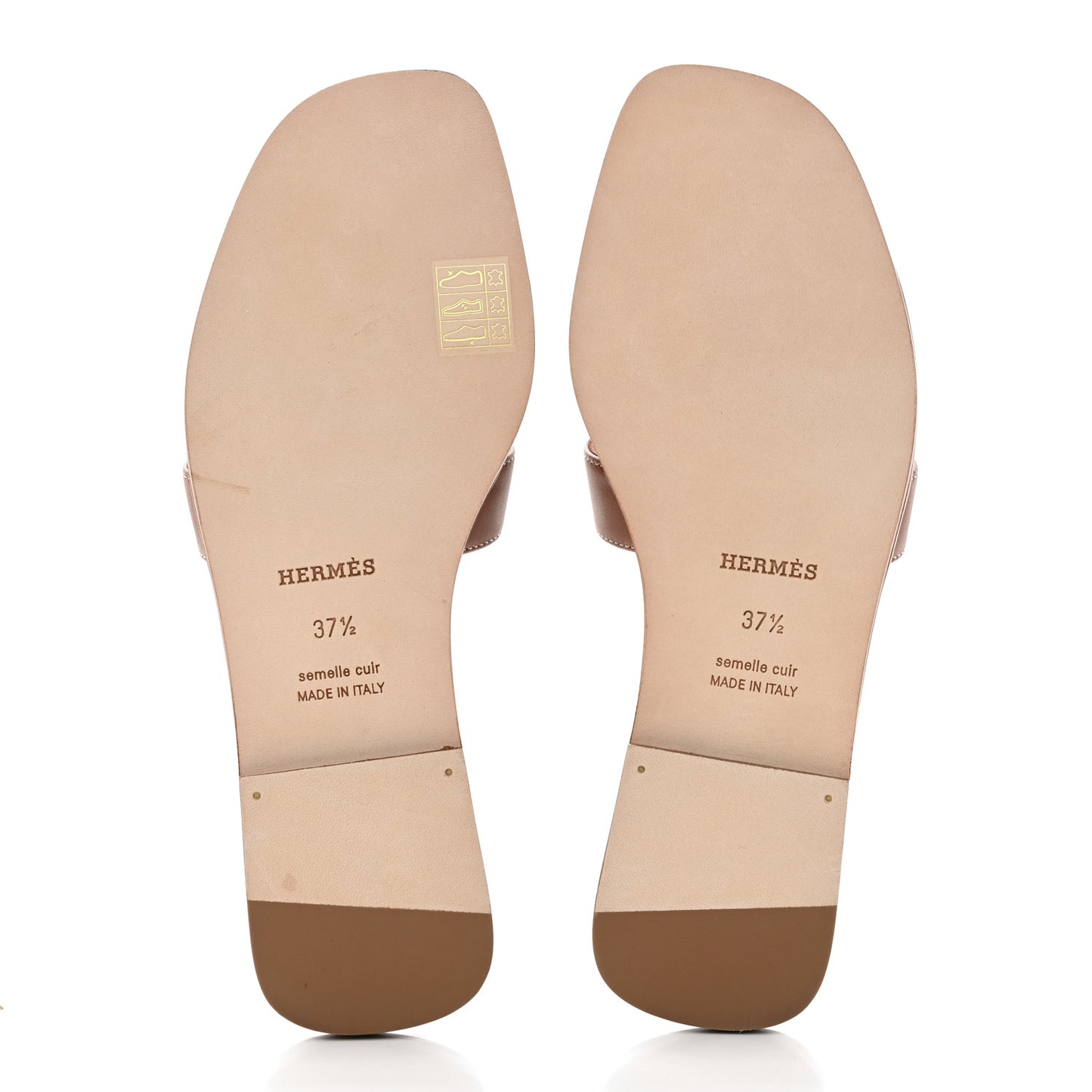 Box Calfskin Oran Sandals 37.5 Gold