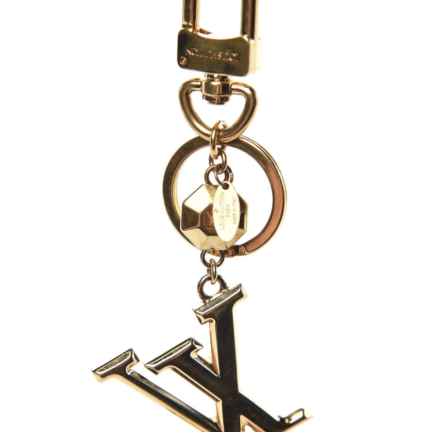 Louis Vuitton LV Facettes Bag Charm Key Holder Gold 3 of 4