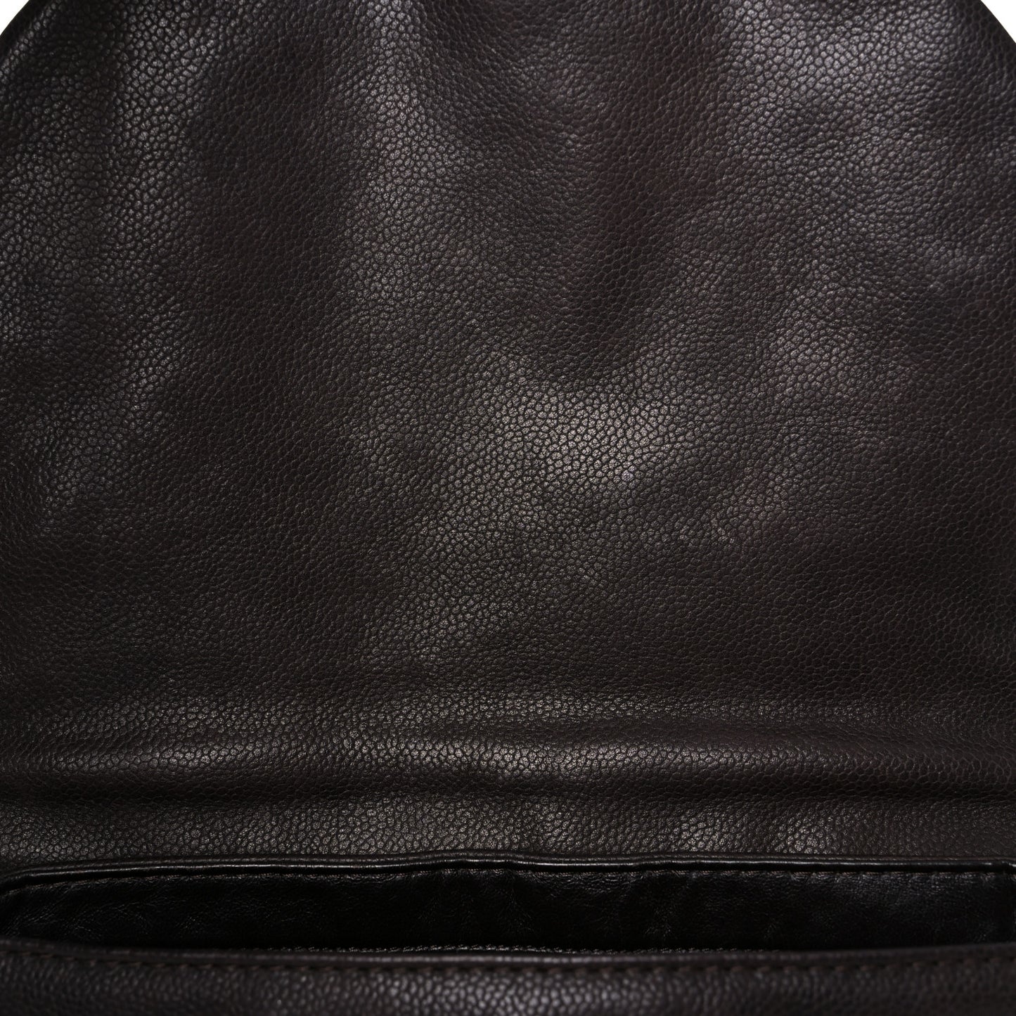 Caviar Half Moon Large Flap Dark Brown
