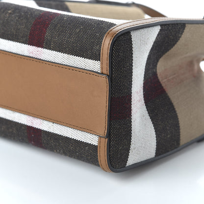 Burberry Canvas Mega Check Mini Tote Tan 7 of 10