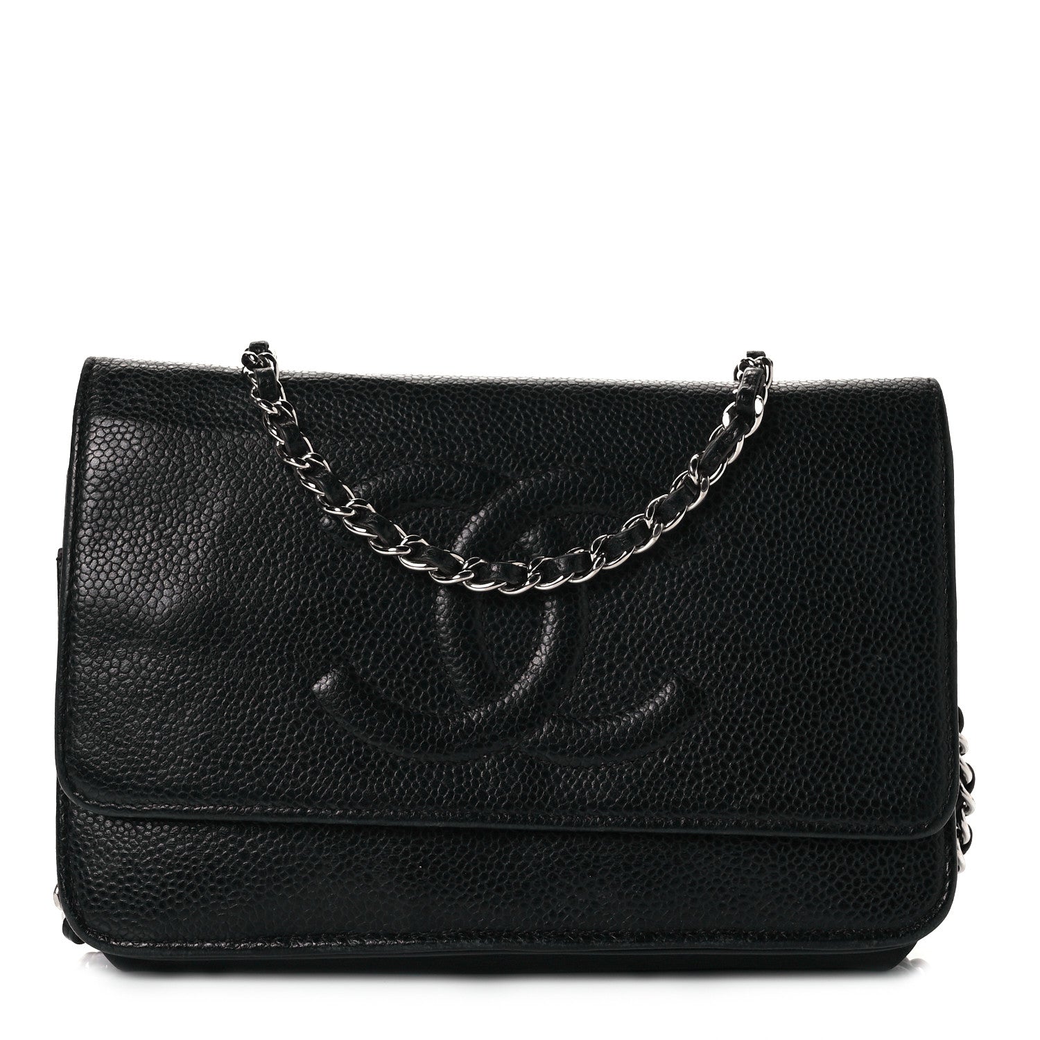 Chanel Caviar Timeless CC Wallet On Chain WOC Black 1 of 8
