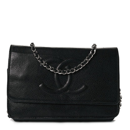 Chanel Caviar Timeless CC Wallet On Chain WOC Black 1 of 8