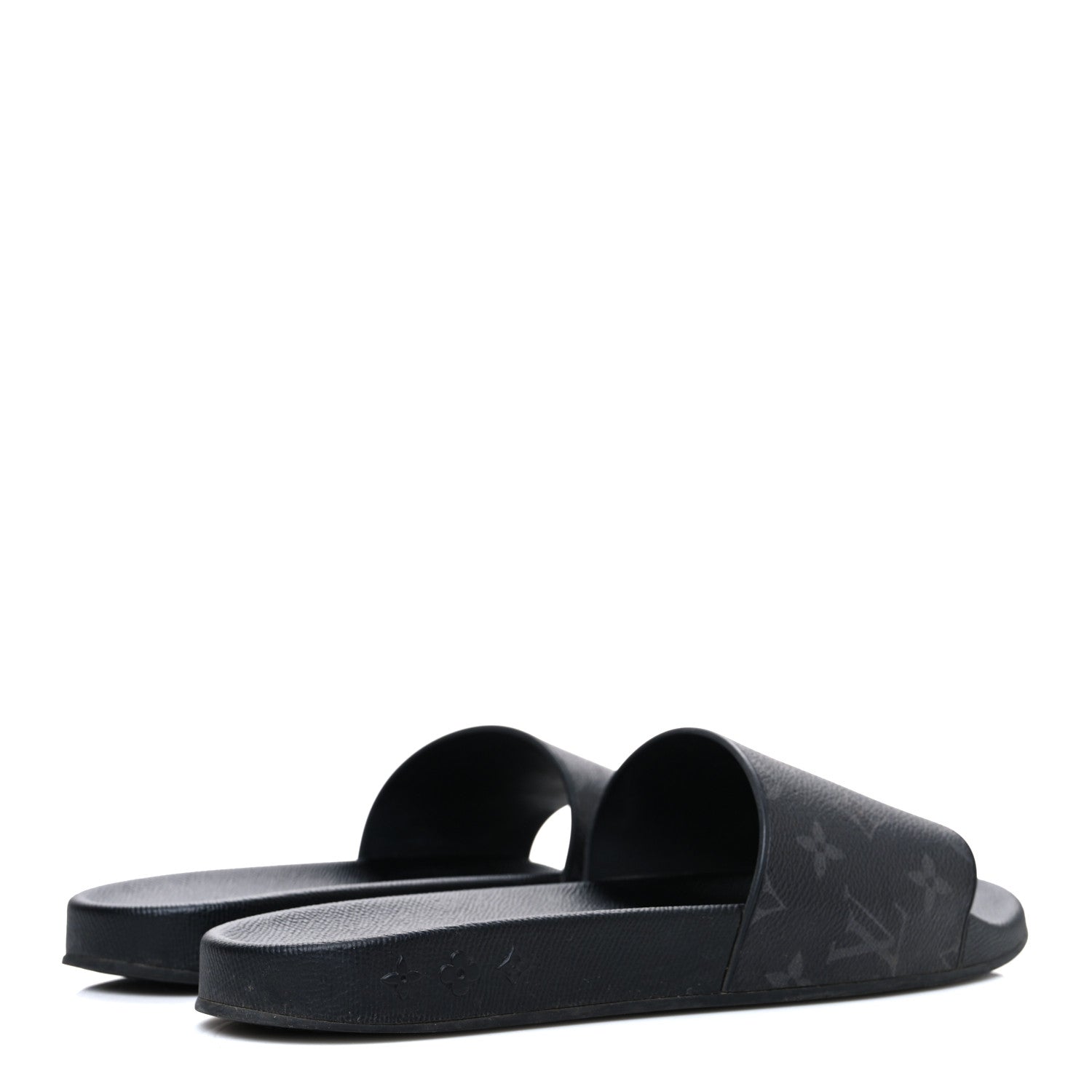 Louis Vuitton Rubber Monogram Eclipse Mens Waterfront Mules 9 Black 5 of 10