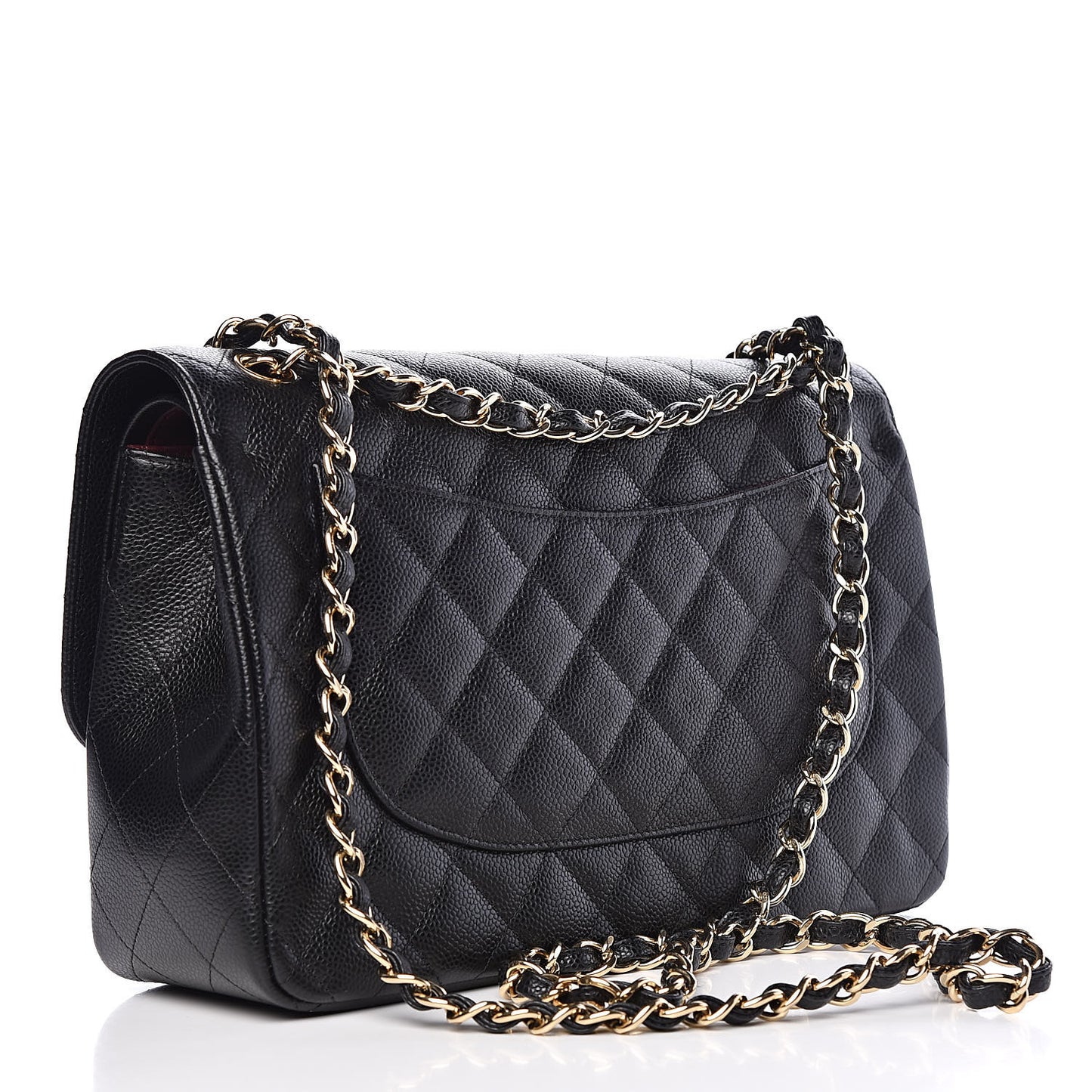 Caviar Quilted Jumbo Double Flap Black