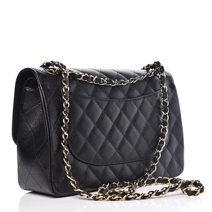 Chanel Caviar Quilted Jumbo Double Flap Black 3 of 10