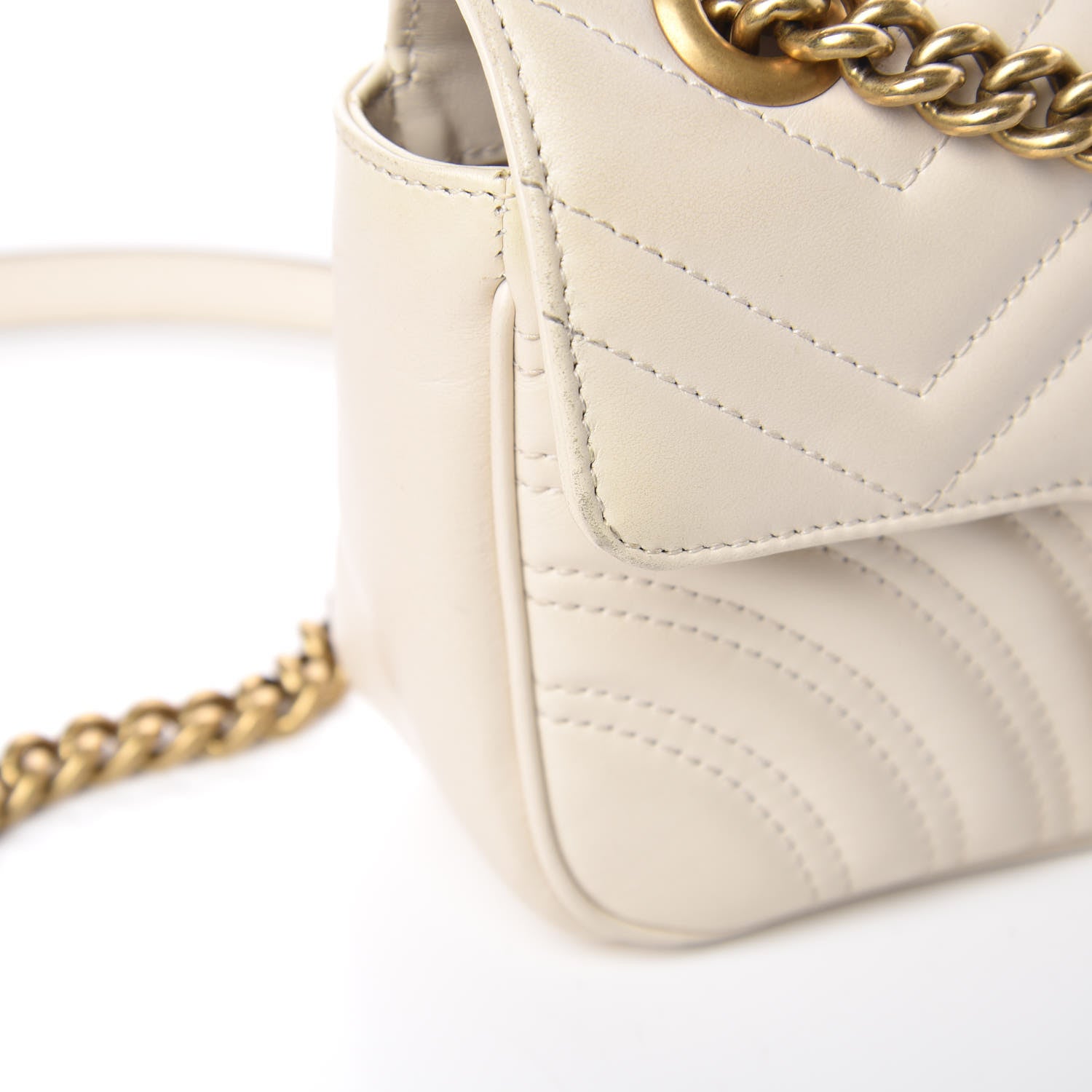 Gucci Calfskin Matelasse Mini GG Marmont Shoulder Bag White 20 of 20