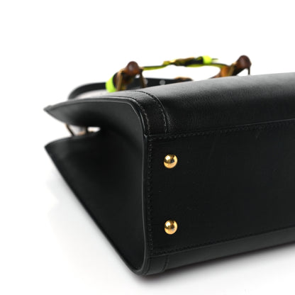 Gucci Calfskin Small Diana Tote Bag Black Yellow Fluo 8 of 9