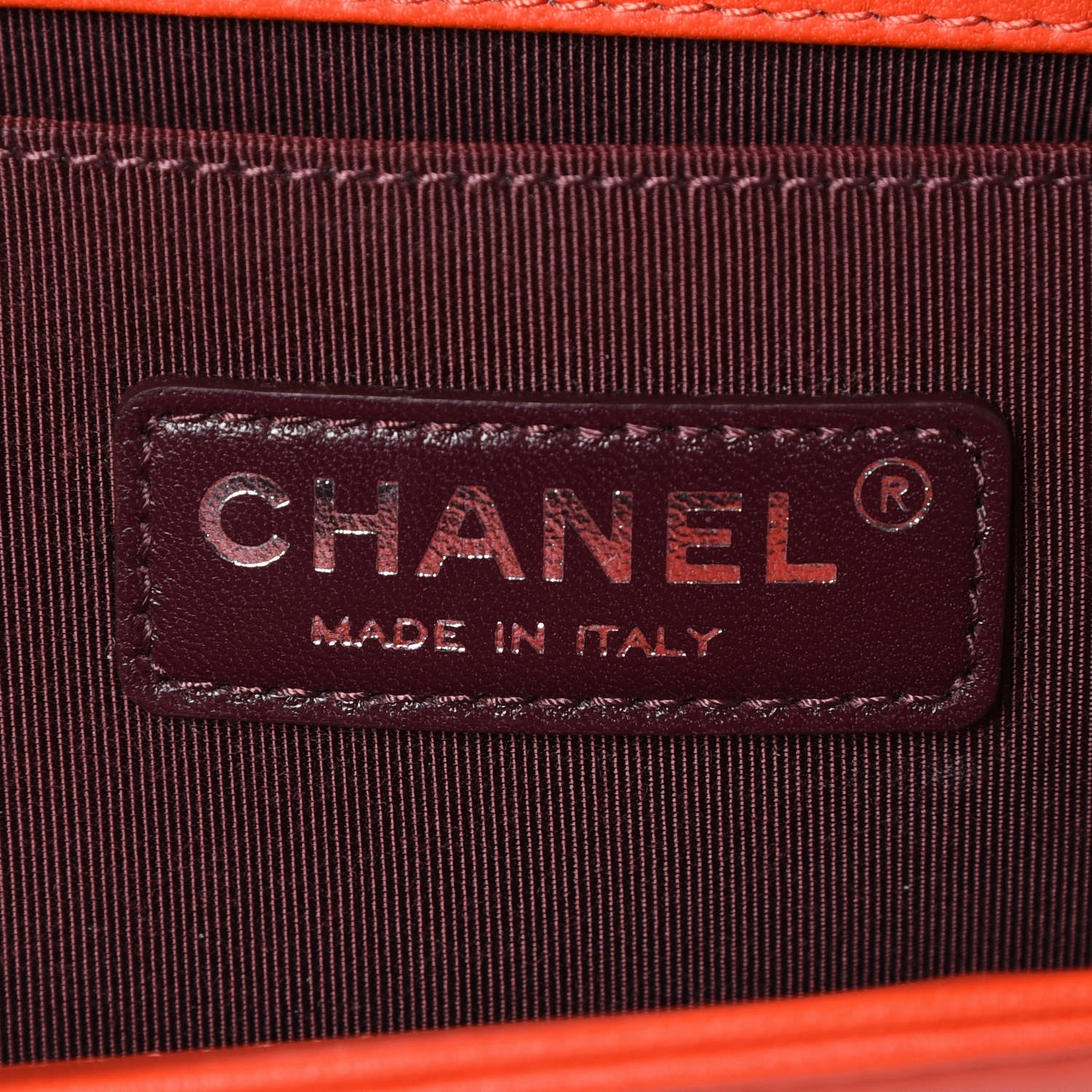 Chanel Wrinkled Lambskin Chevron Quilted Medium Boy Flap Orange 7 of 11