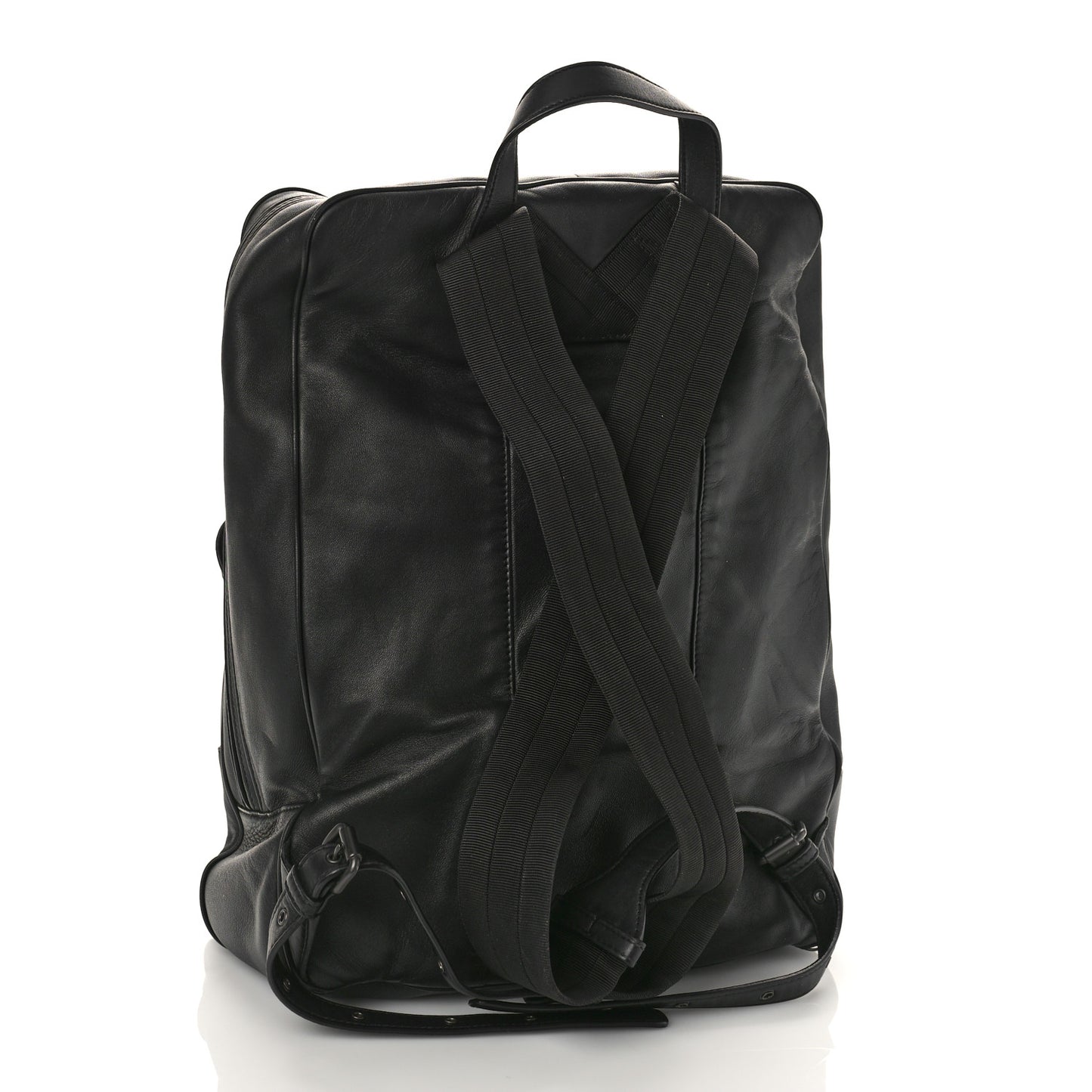 Smooth Calfskin Intrecciato Backpack Black