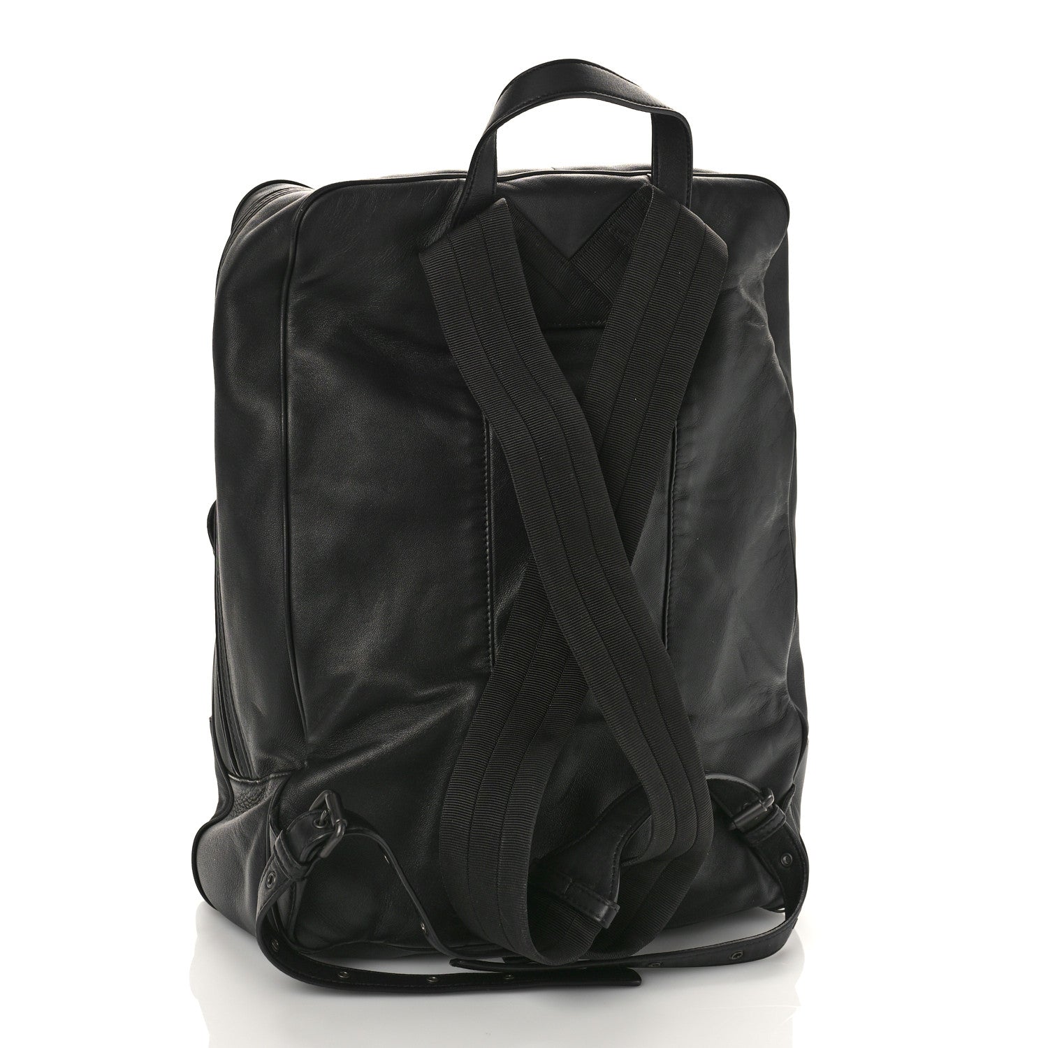 Bottega Veneta Smooth Calfskin Intrecciato Backpack Black 2 of 8