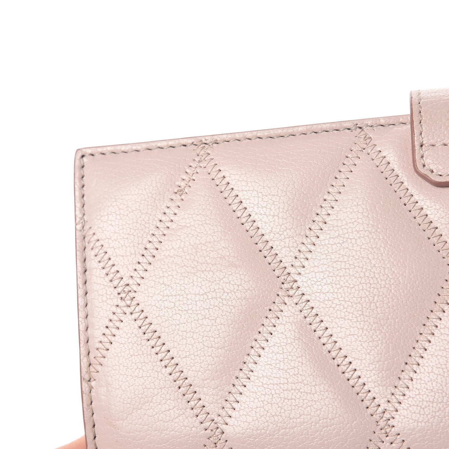 Goatskin Quilted GV3 Long Wallet Pink