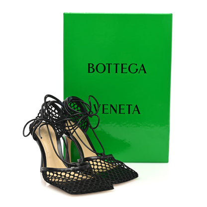Bottega Veneta Mesh Nappa Stretch Ankle Tie Sandals 36 Black 8 of 8
