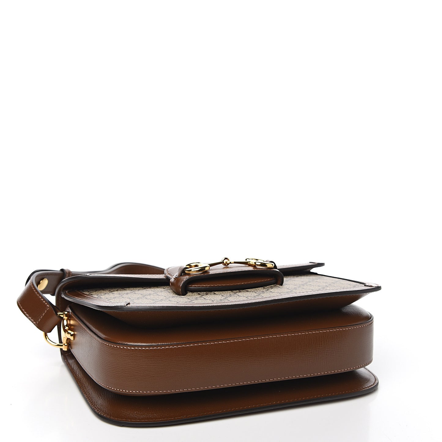 GG Supreme Monogram Horsebit 1955 Shoulder Bag Beige Brown Sugar