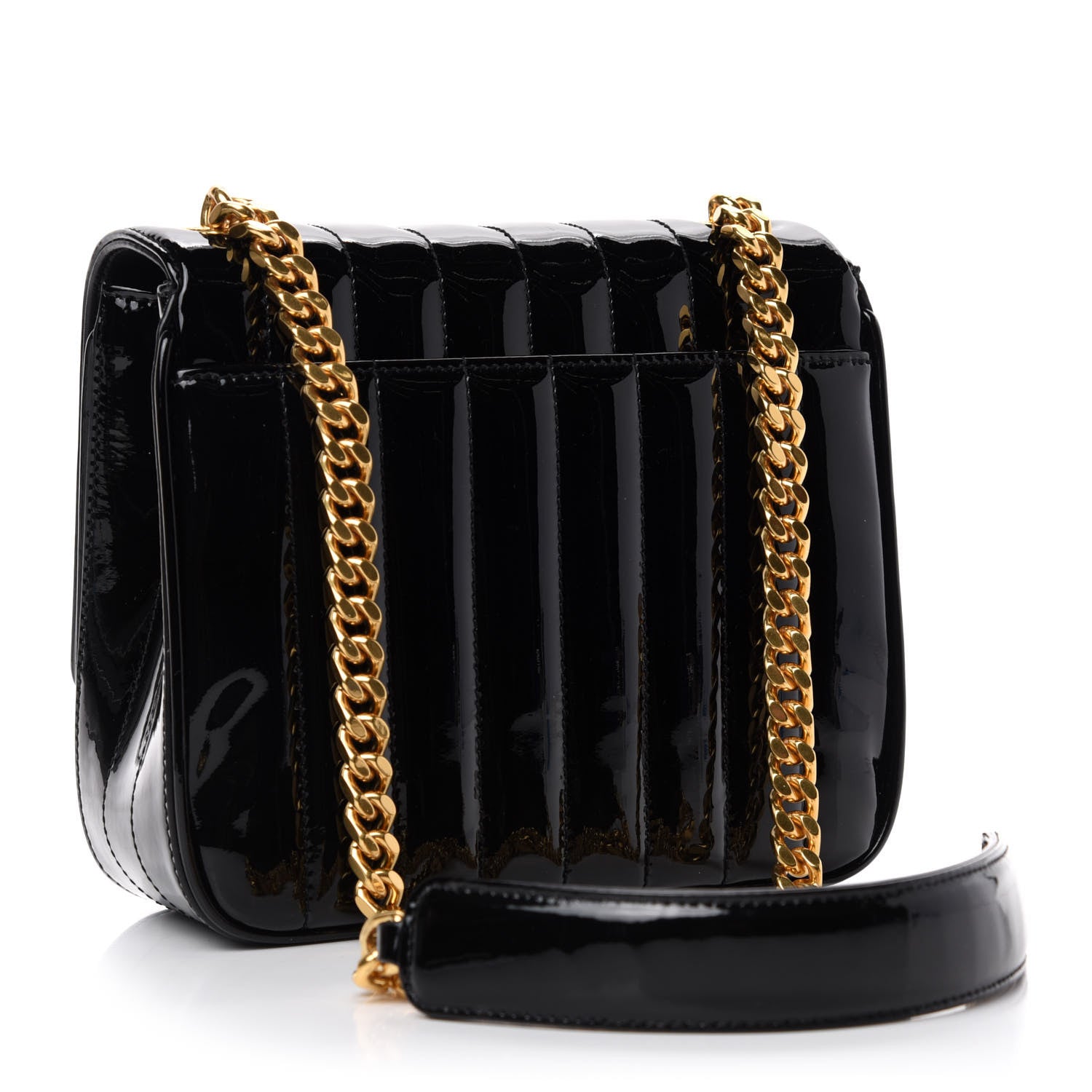 Saint Laurent Patent Calfskin Matelasse Monogram Medium Vicky Chain Bag Black 3 of 11