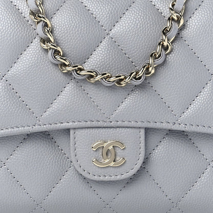Chanel Caviar Quilted Phone Holder Wallet on Removable Chain Grey 10 of 13
