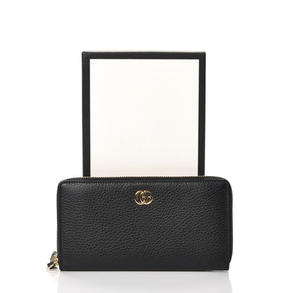 Gucci Dollar Calfskin GG Marmont Zip Around Wallet Black 8 of 8