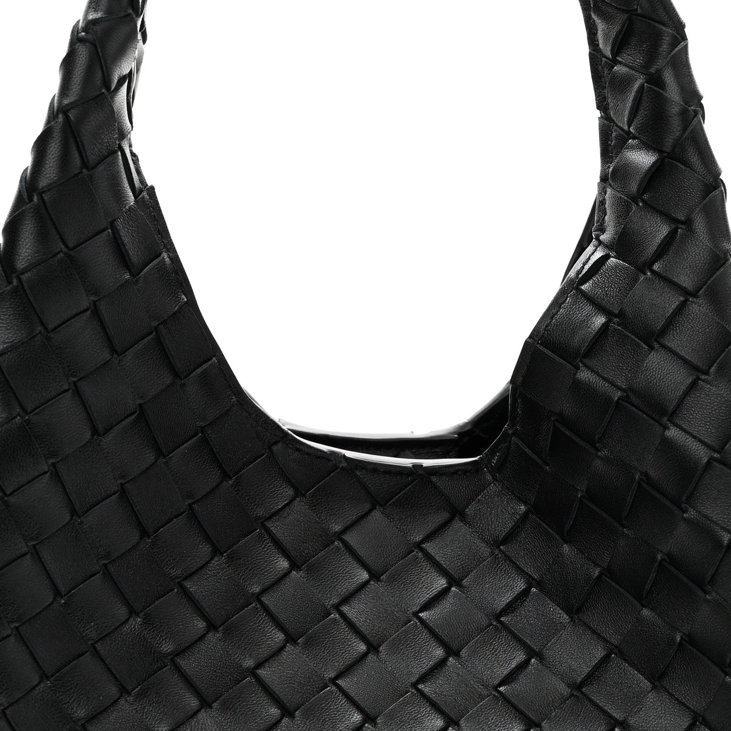 Nappa Intrecciato Small Campana Shoulder Bag Black