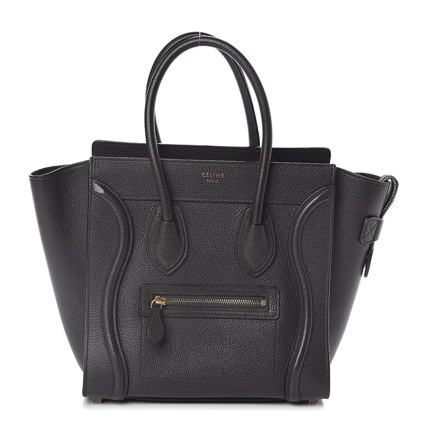 Drummed Calfskin Micro Luggage Black