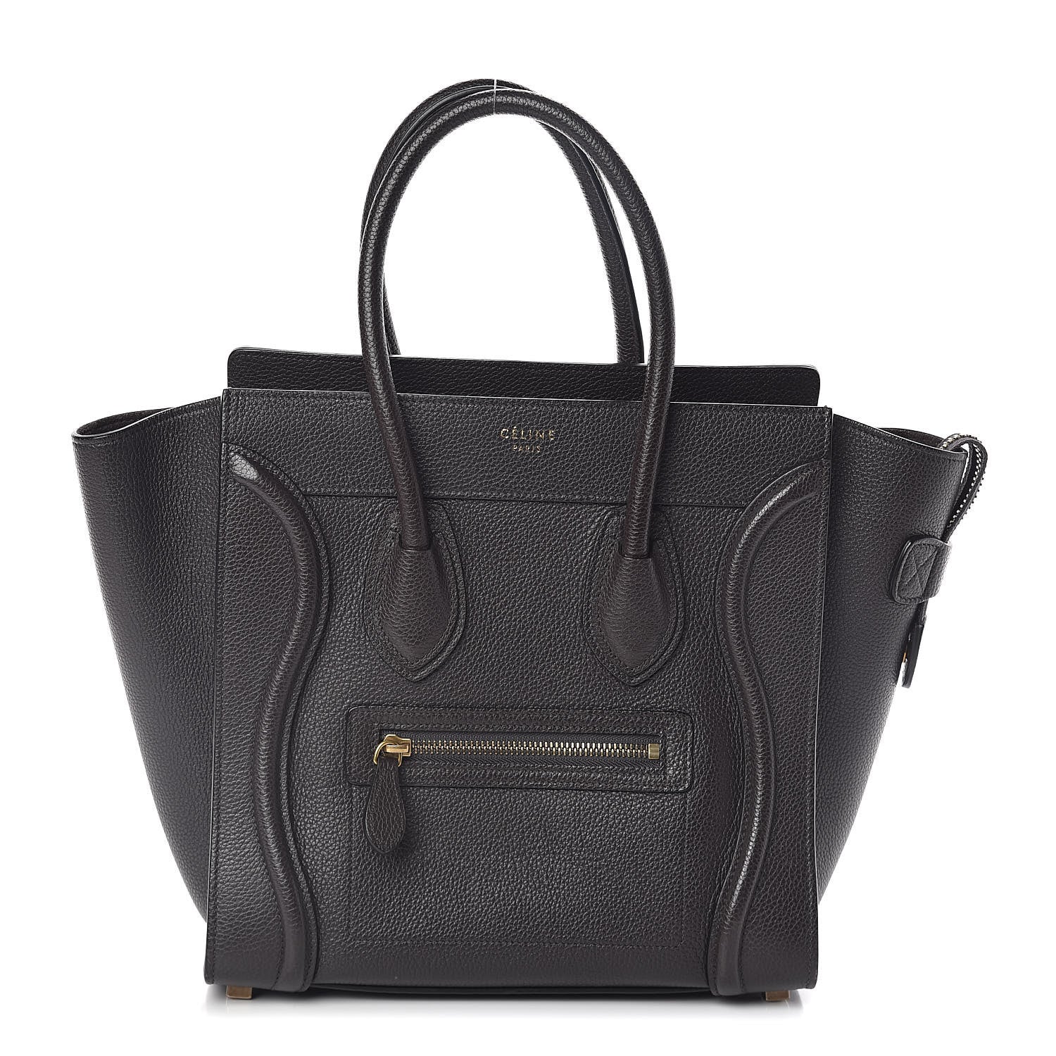Celine Drummed Calfskin Micro Luggage Black 1 of 9