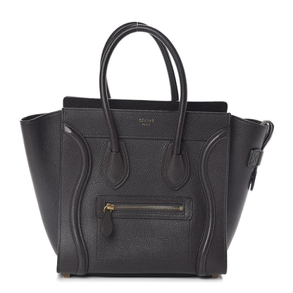 Celine Drummed Calfskin Micro Luggage Black 1 of 9