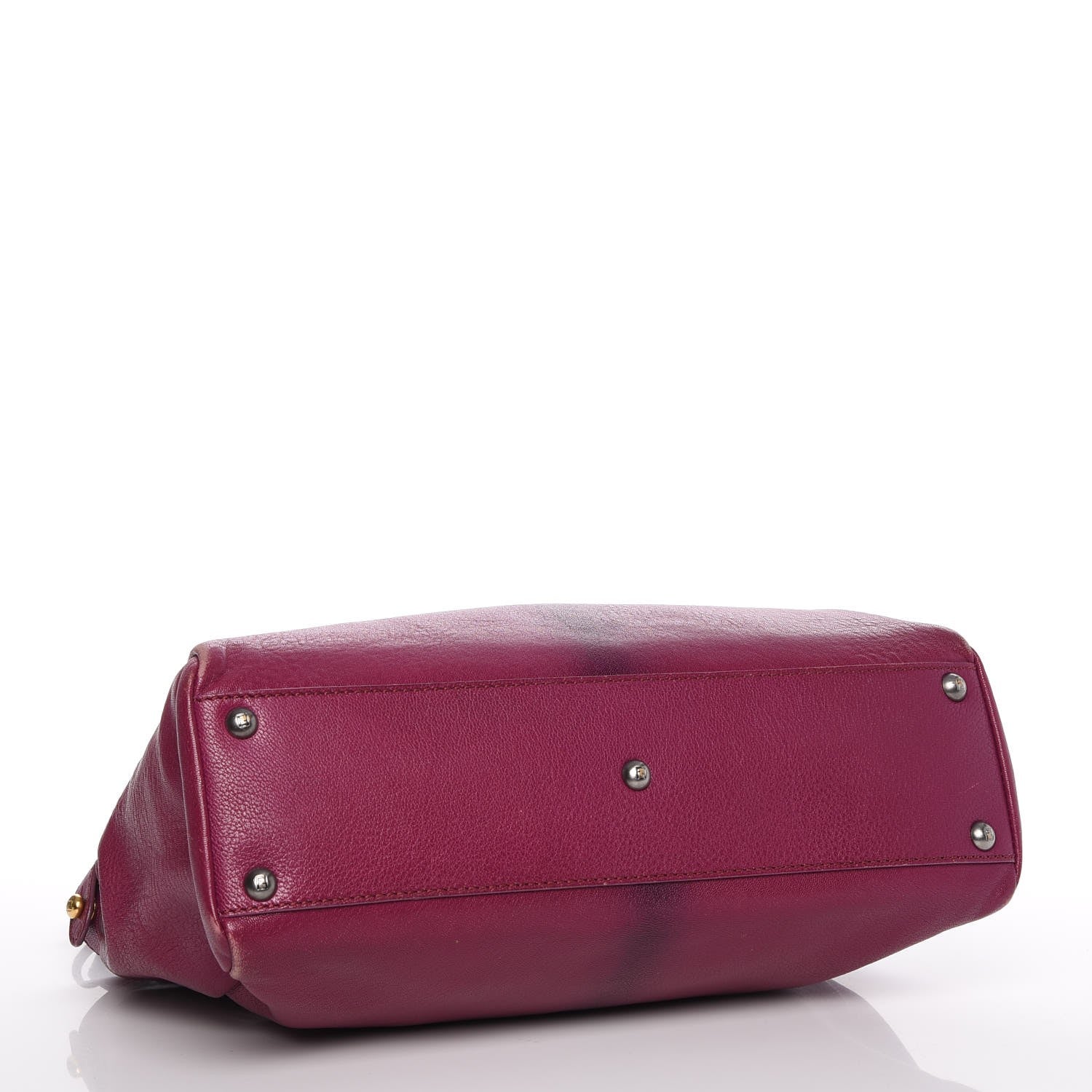 Fendi Goatskin Zucca Medium Peekaboo Iconic Satchel Ciclamino Tobacco Moro 5 of 16