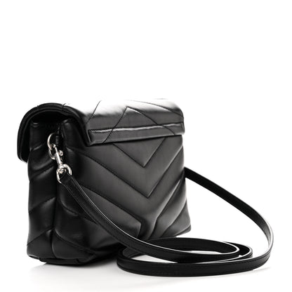 Saint Laurent SAINT LAURENT Calfskin Y Quilted Monogram Toy Loulou Crossbody Bag Black 3 of 12