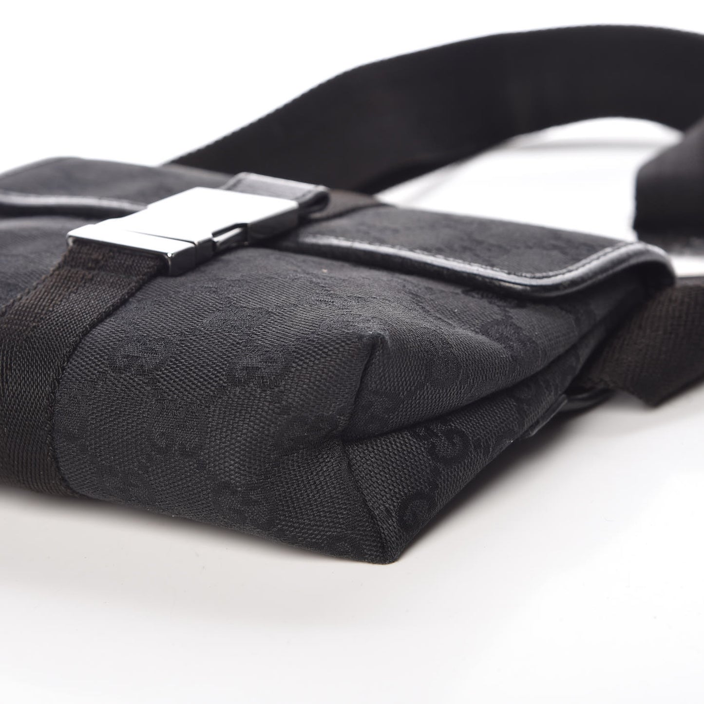 GG Monogram Web Buckle Belt Bag Black