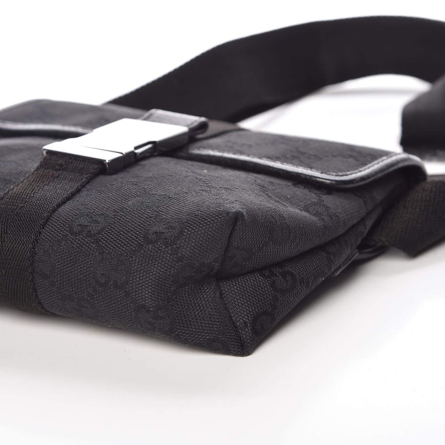 Gucci GG Monogram Web Buckle Belt Bag Black 9 of 9
