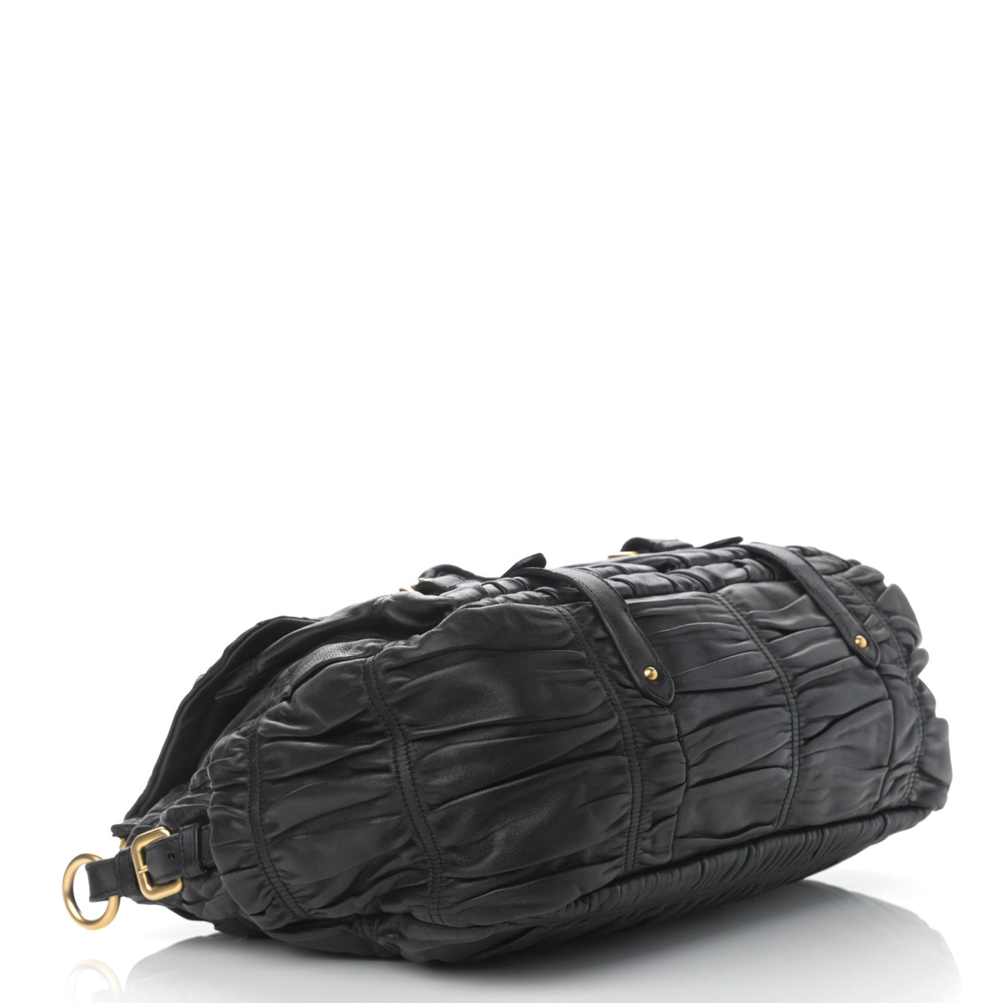 Nappa Gaufre Messenger Tote Black