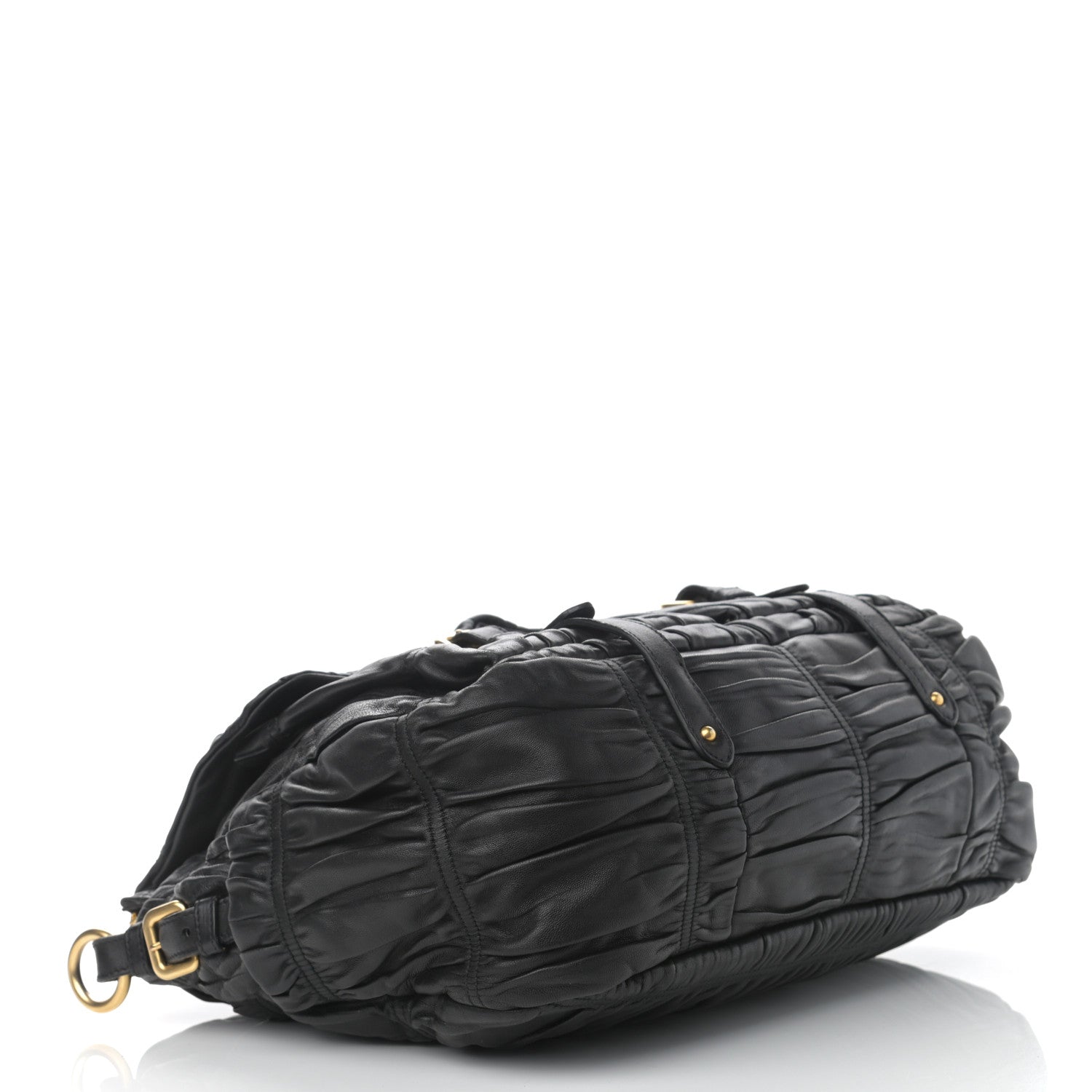 Prada Nappa Gaufre Messenger Tote Black 4 of 18