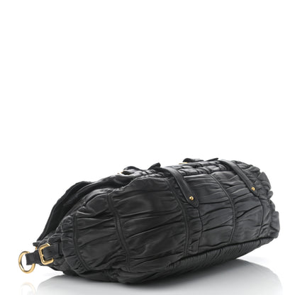 Prada Nappa Gaufre Messenger Tote Black 4 of 18