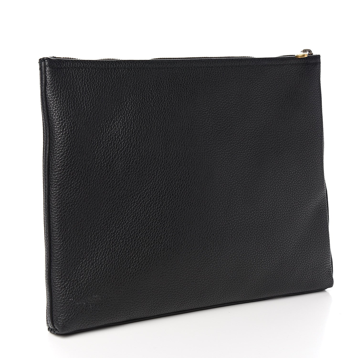 Gucci Pebbled Calfskin Medium Logo Portfolio Clutch Black 2 of 7