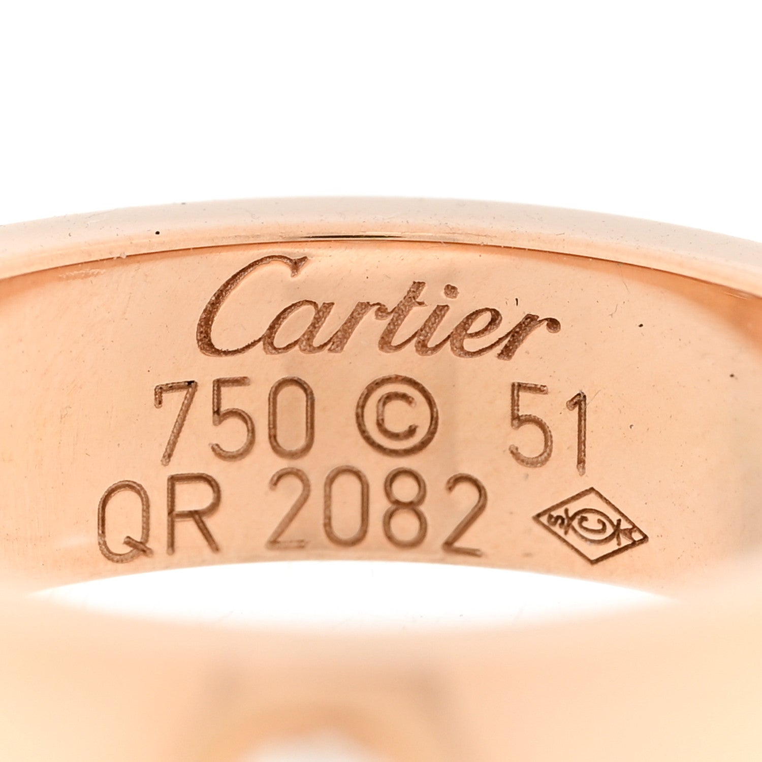 Cartier 18K Pink Gold 3 Diamond 5.5mm LOVE Ring 51 5.75 4 of 4