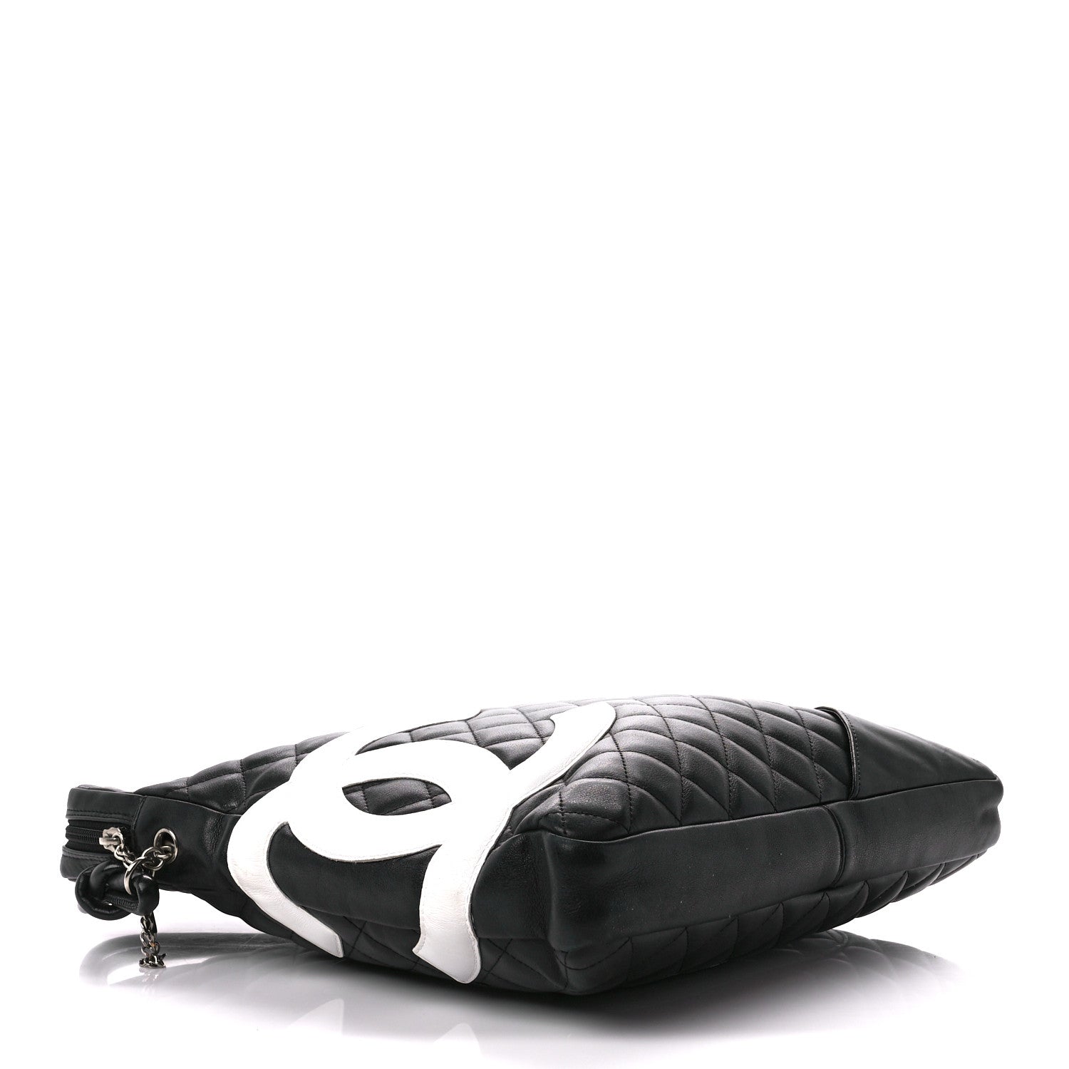 Chanel Calfskin Quilted Large Cambon Messenger Black White 4 of 13