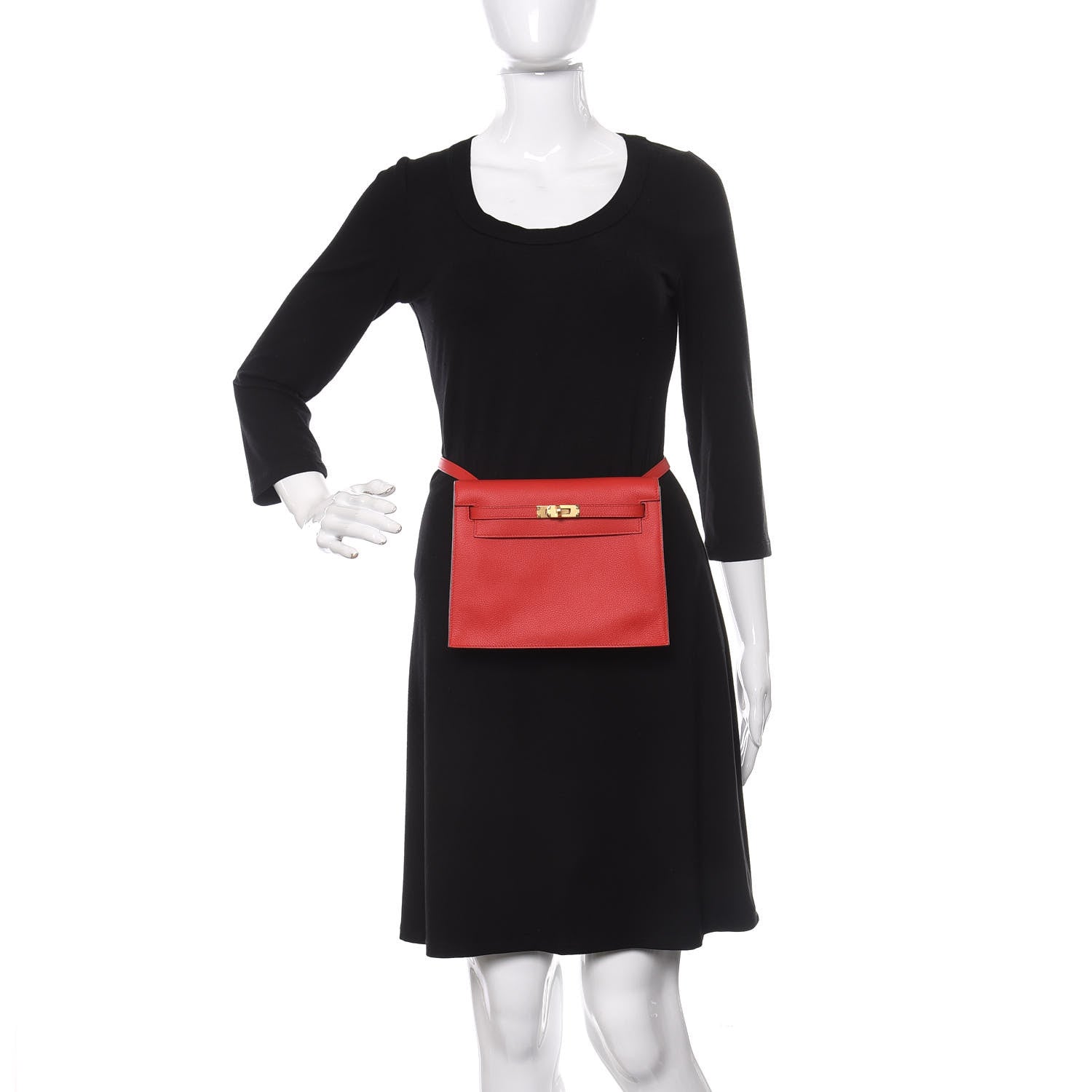 Hermes Evercolor Kelly Danse II Belt Bag Rouge De Coeur 2 of 11