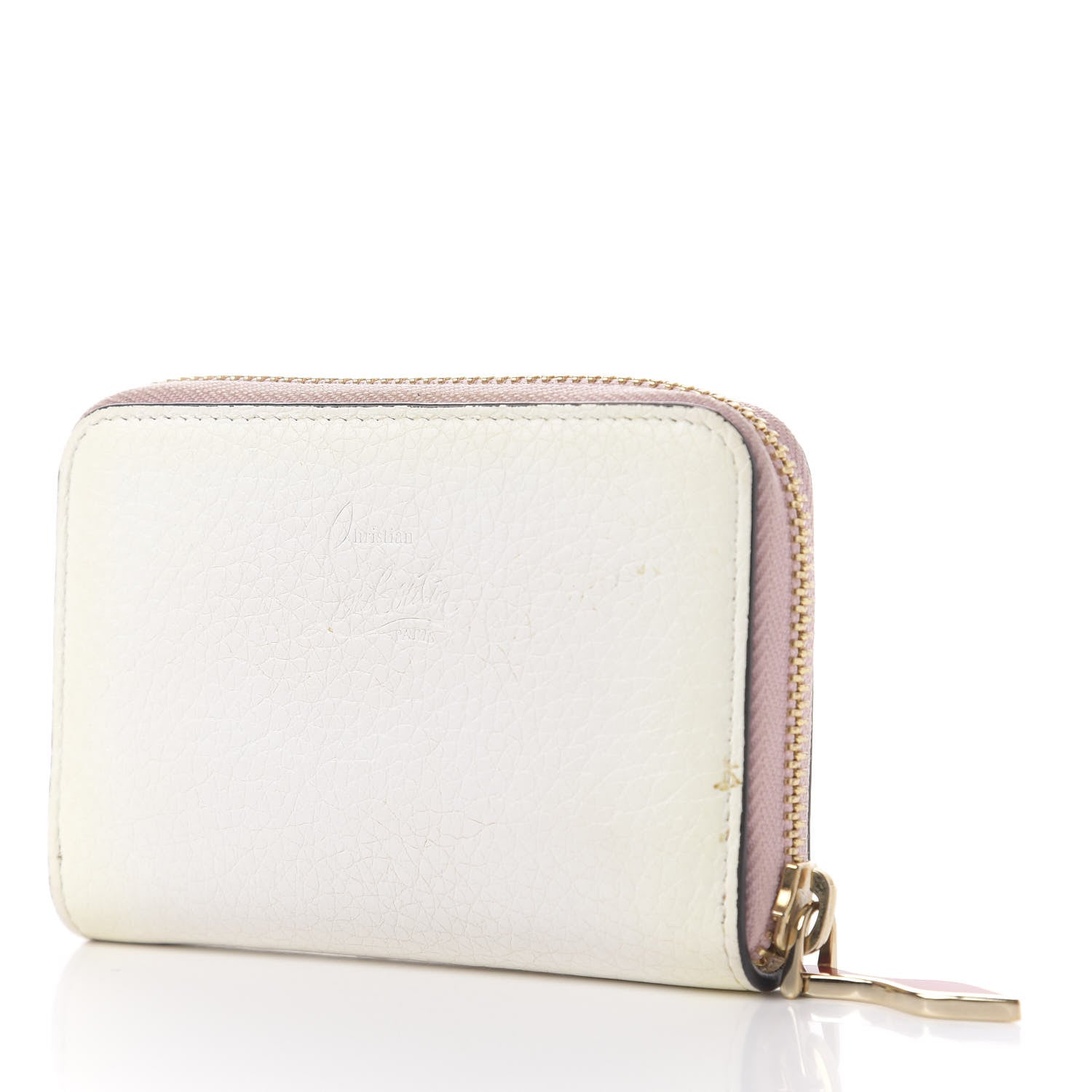 Christian Louboutin Calfskin Loubinthesky Panettone Coin Purse White 7 of 10