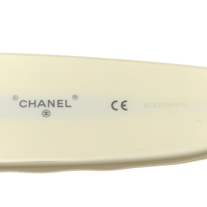 Chanel Acetate Quilted CC Pilot Sunglasses 71465 White Black 6 of 8