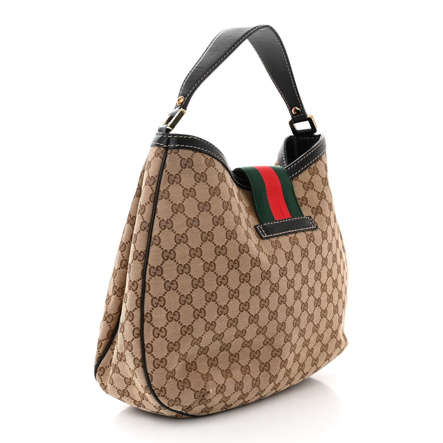 Gucci Monogram Large New Ladies Web Hobo Dark Brown 3 of 10