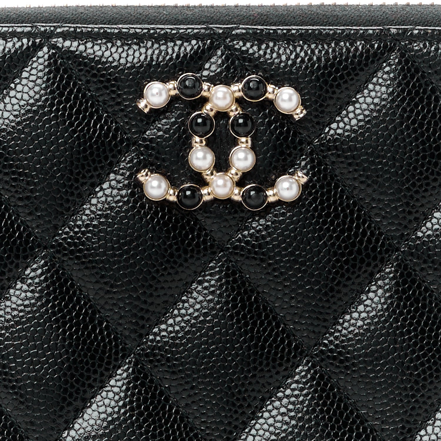 Chanel Caviar Quilted Pearl Coco Candy Large Gusset Zip Black 9 of 13
