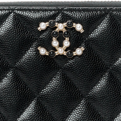 Chanel Caviar Quilted Pearl Coco Candy Large Gusset Zip Black 9 of 13