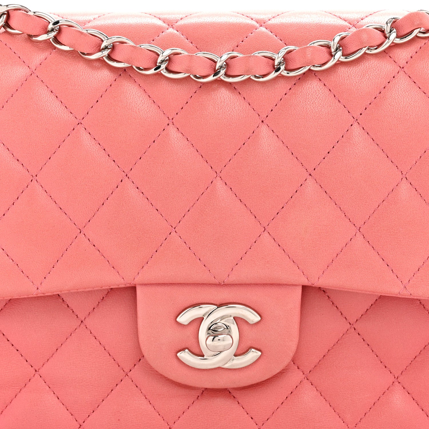 Chanel Lambskin Quilted Medium Double Flap Pink 8 of 16