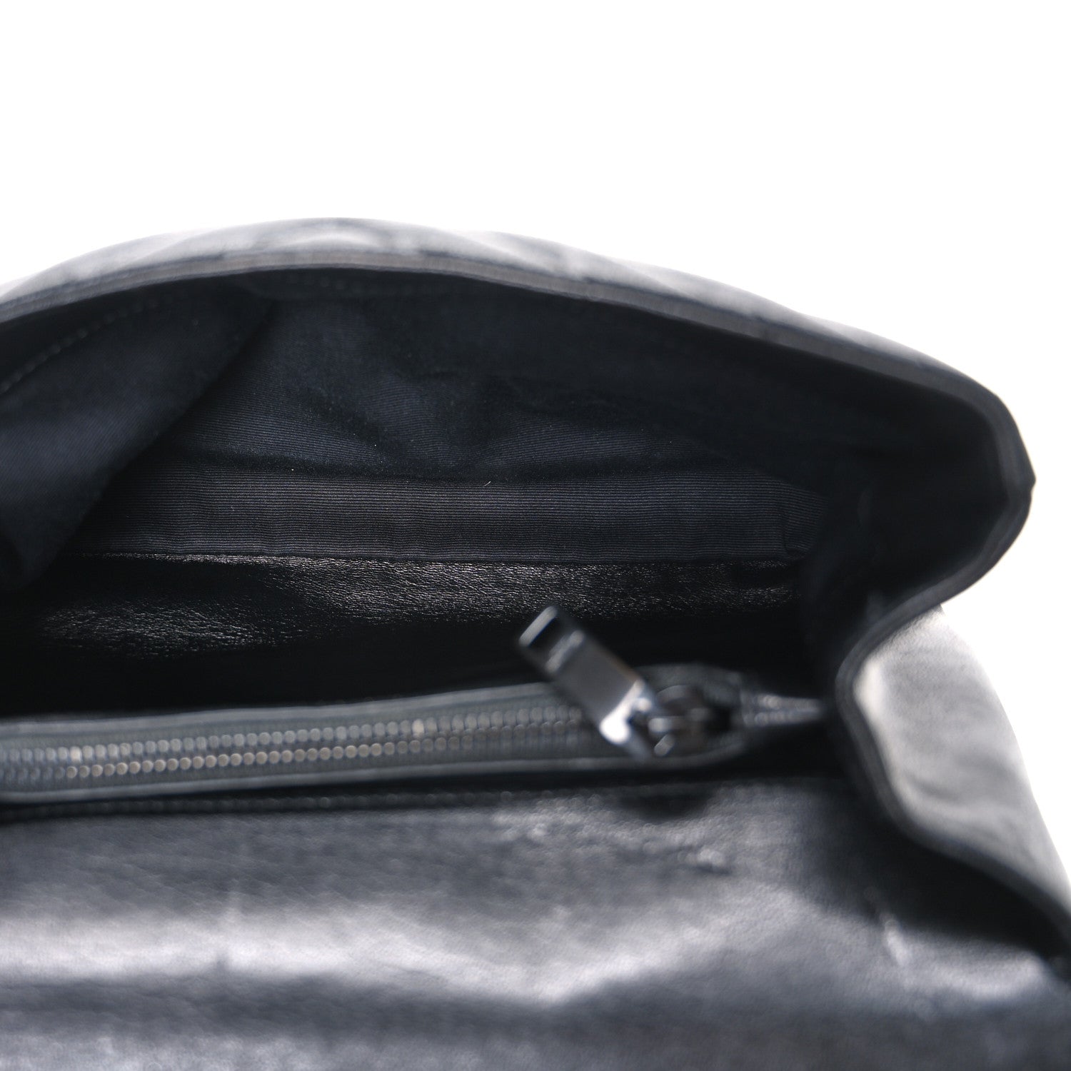 Saint Laurent Sheepskin Matelasse Chevron Monogram Monochrome Medium College Bag Black 5 of 10